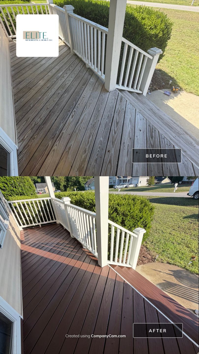 Front Porch Restoration in Angier NC | Before and After Porch Makeover by Elite Remodeling and Design LLC