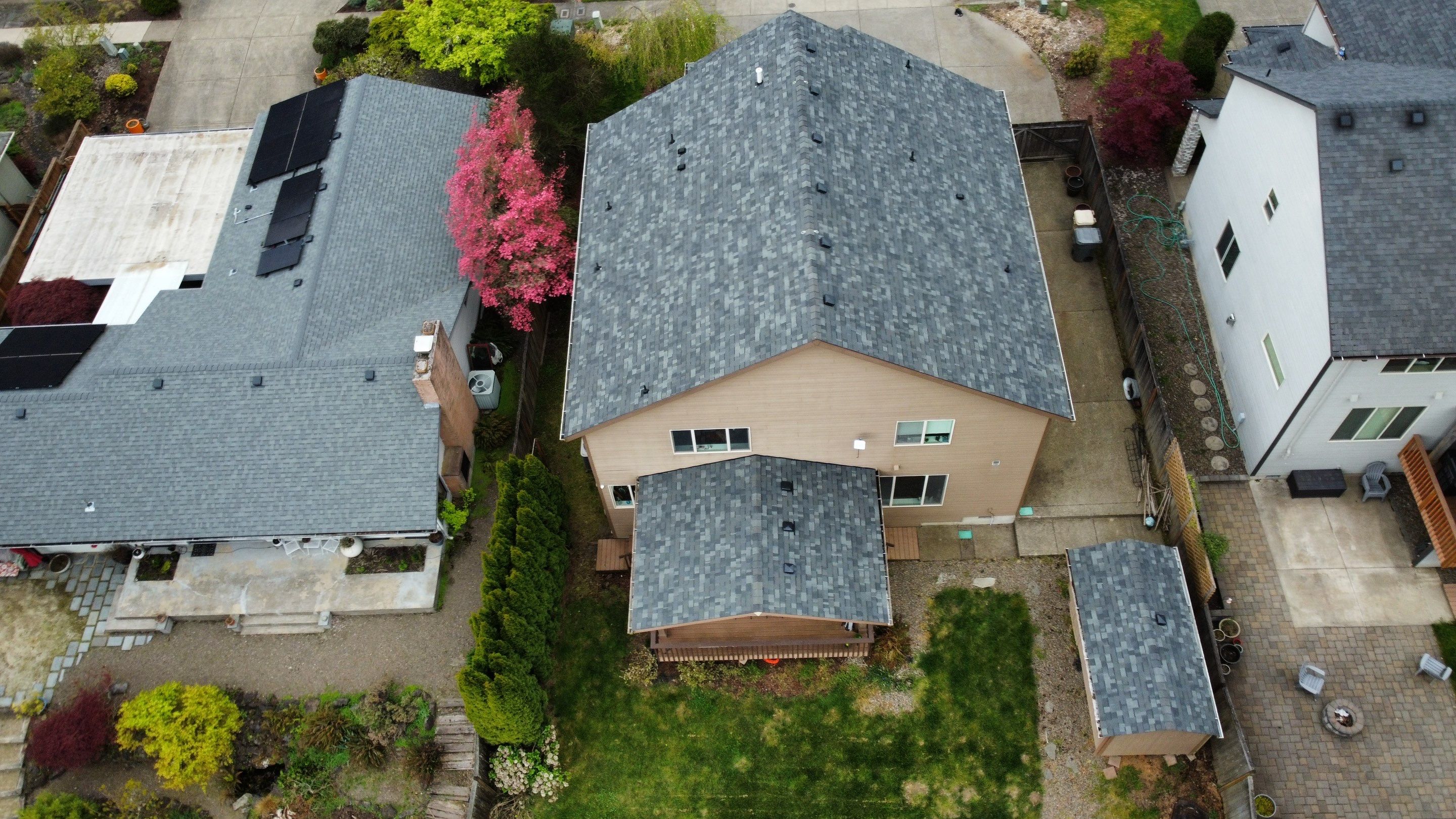 Residential Roofing Installation using Malarkey Vista AR Shingles (Color: Storm Grey) by Orezona Building & Roofing Company, Inc.
