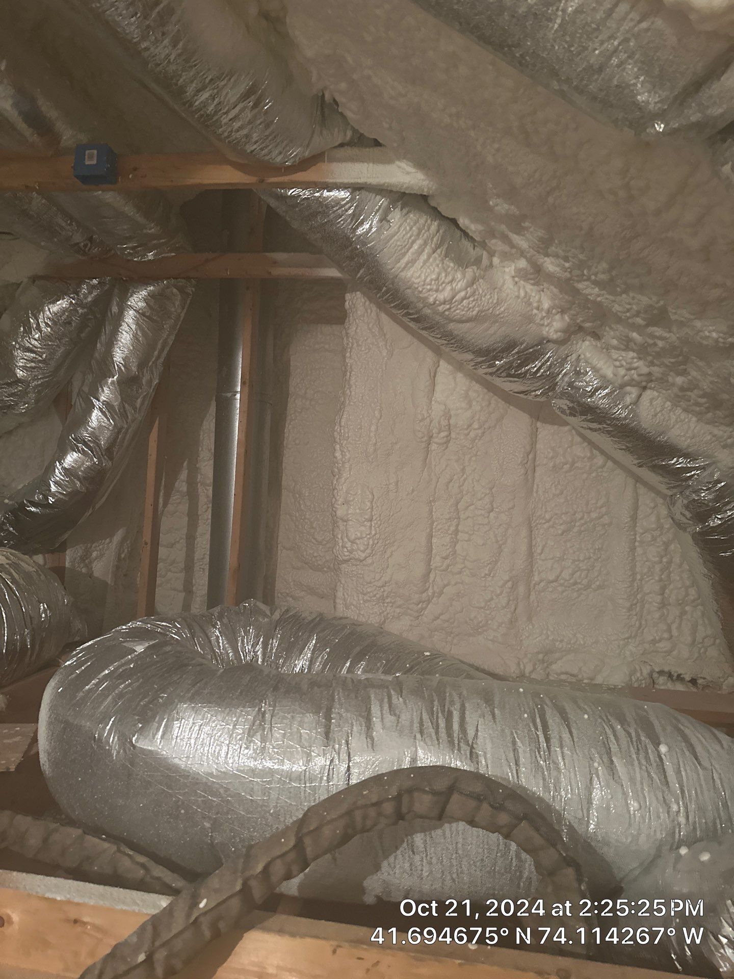Attic Insulation using open cell spray foam by NYS Foam & Energy