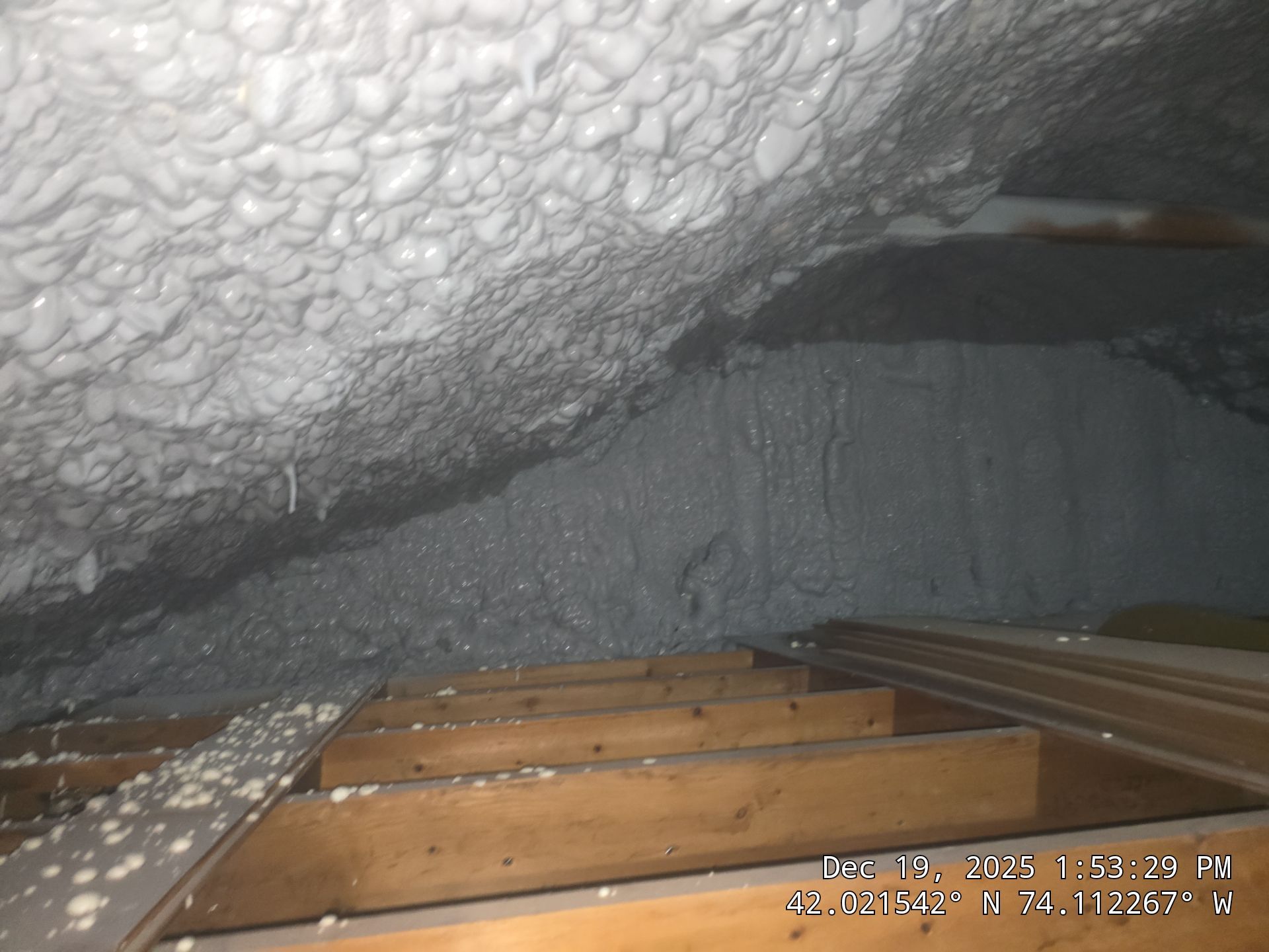 Attic Insulation using open cell spray foam by NYS Foam & Energy