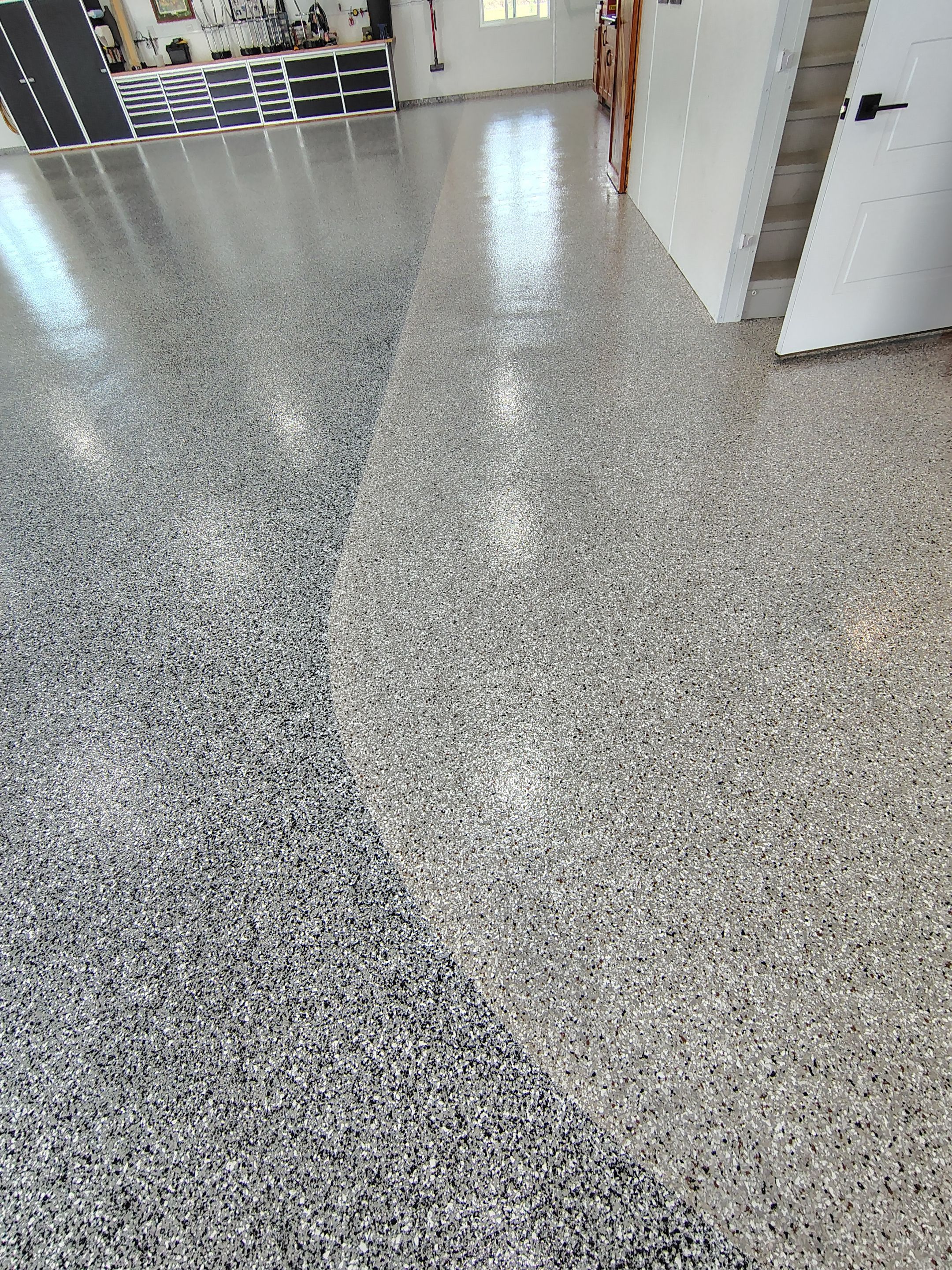Multi-Stage Concrete Floor Coating for Egan Shop and RV Storage by Select Painting, Coatings & Garage Cabinets