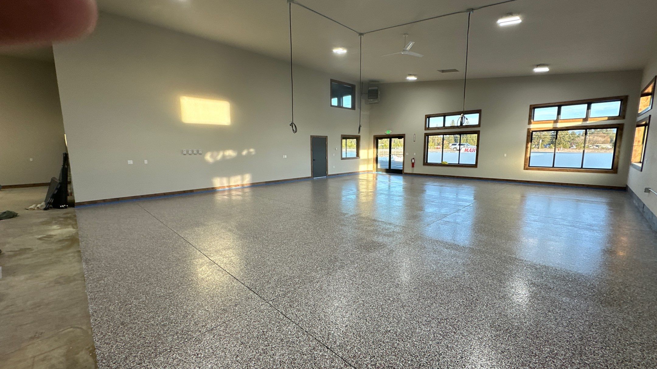 Maximum Exposure Commercial Floor using Domino w/ 5% Cherry Bomb Red  by Croc Coatings, LLC