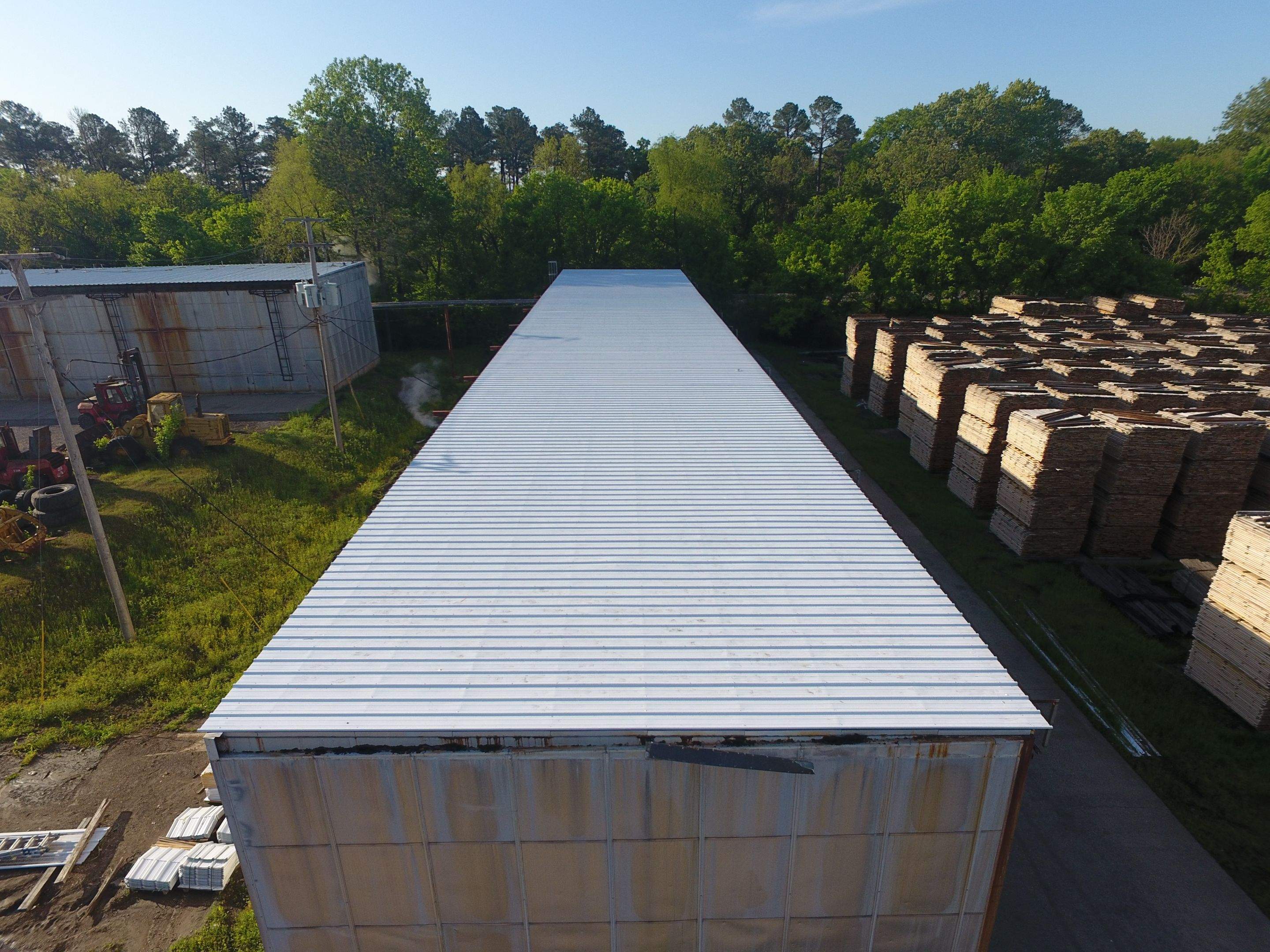 Commercial Roofing Installation using Aluminum Roofing panels by Hostetler Roofing