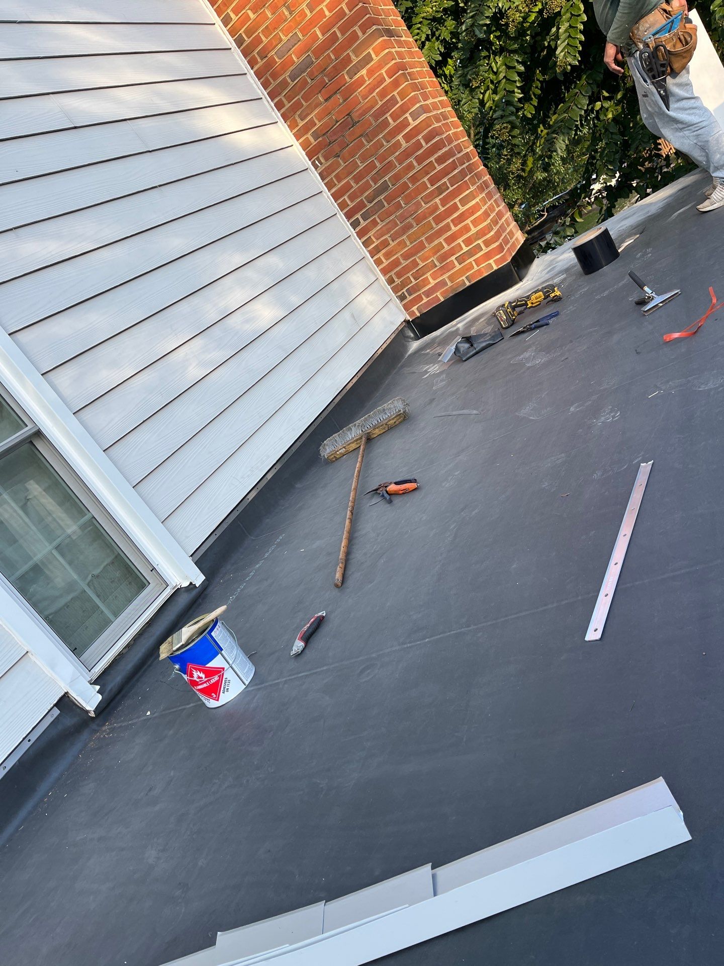 McLean - Residential Flat Roof Replacement with Carlisle Syntec EPDM by RM Banning, Inc.