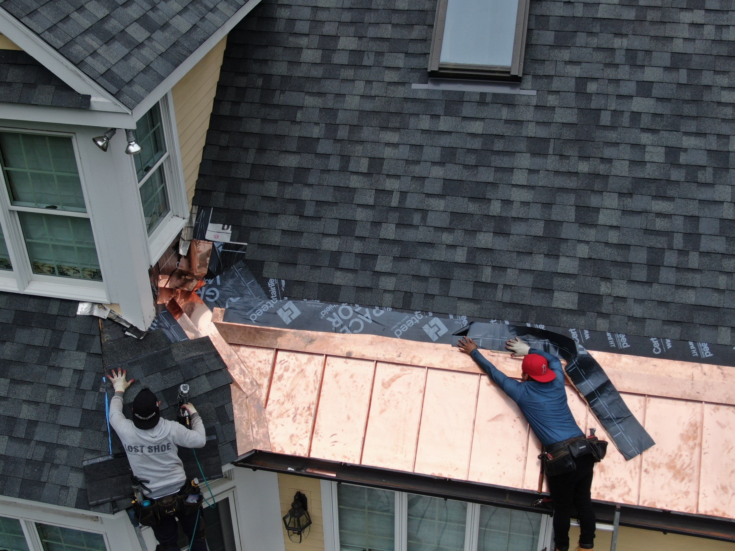 Roof Replacement with Owens Corning Shingles and Copper Flashing by Mighty Dog Roofing of Greater Middlesex County