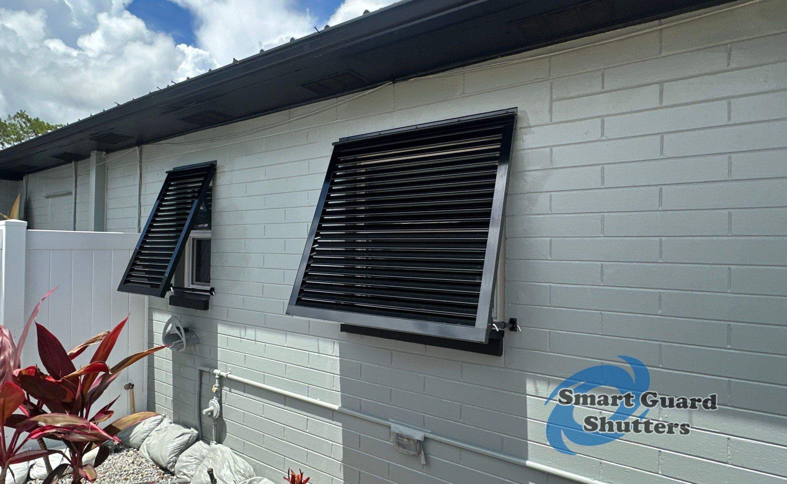 Decorative Bahamas in Jet Black  by Smart Guard Shutters