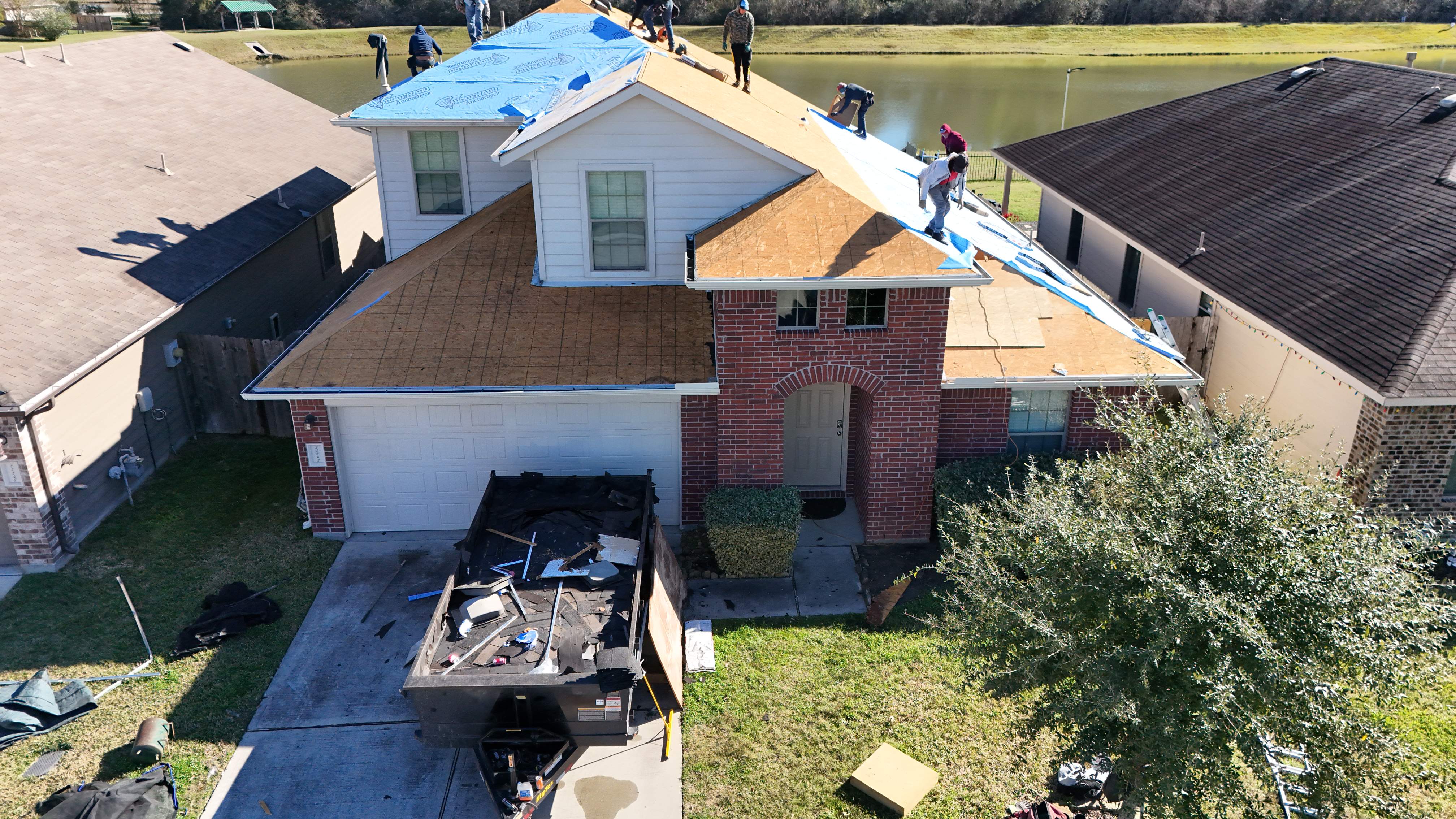 Roof Replacement with Decking & Skylight Work — Magnolia, TX by PL Roofing & SB Roofing, LLC.