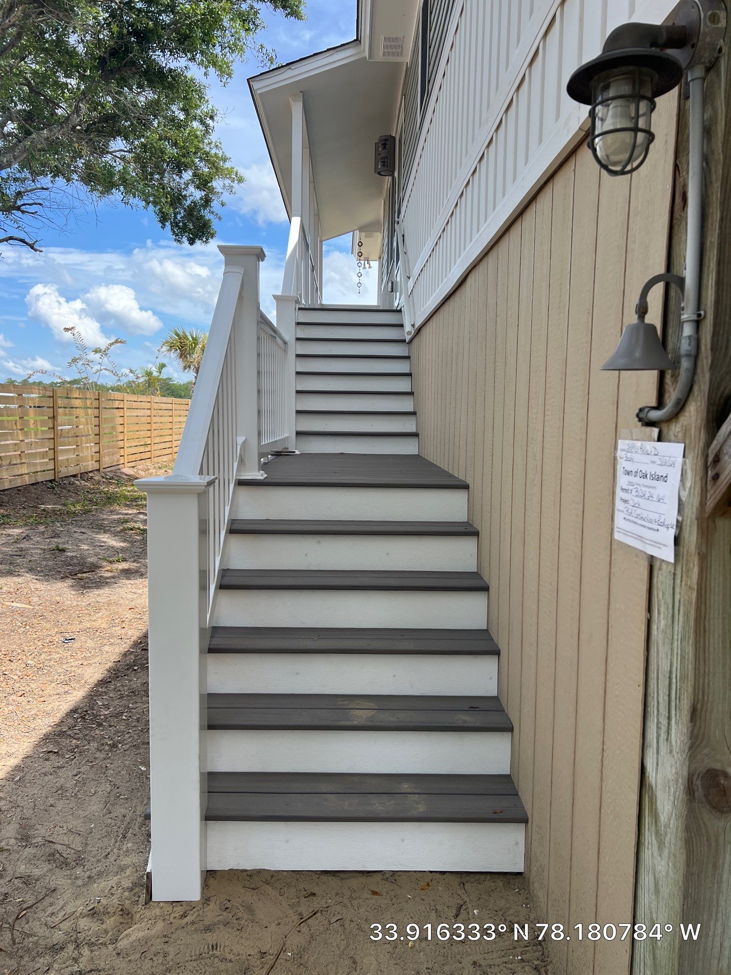 Exterior Stair Repair and Sidewalk Installation in Oak Island, NC by RGR Construction and Roofing, LLC