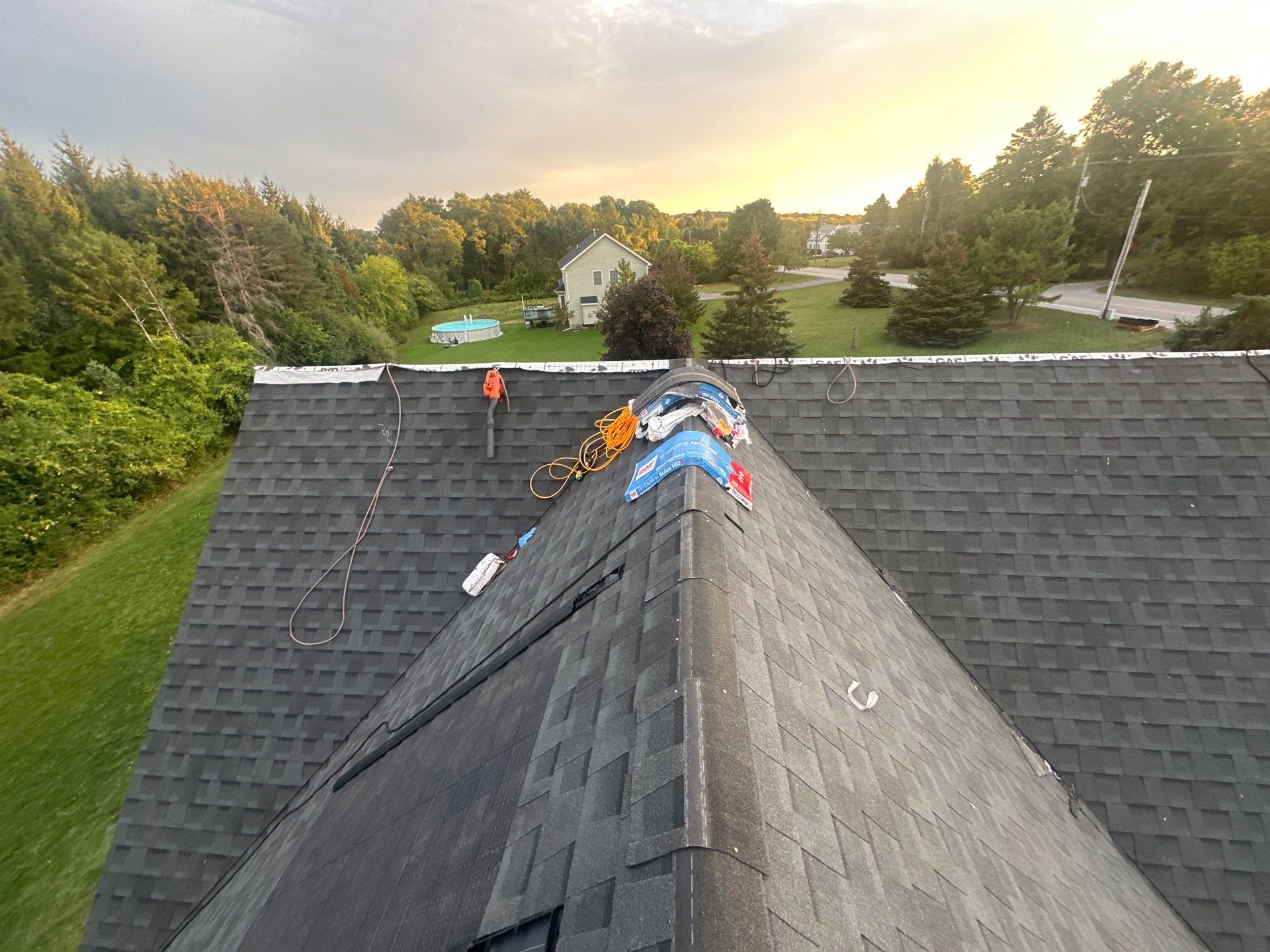GAF Timberline Solar Roof Installation in Pittsford, NY by American Home Contractors