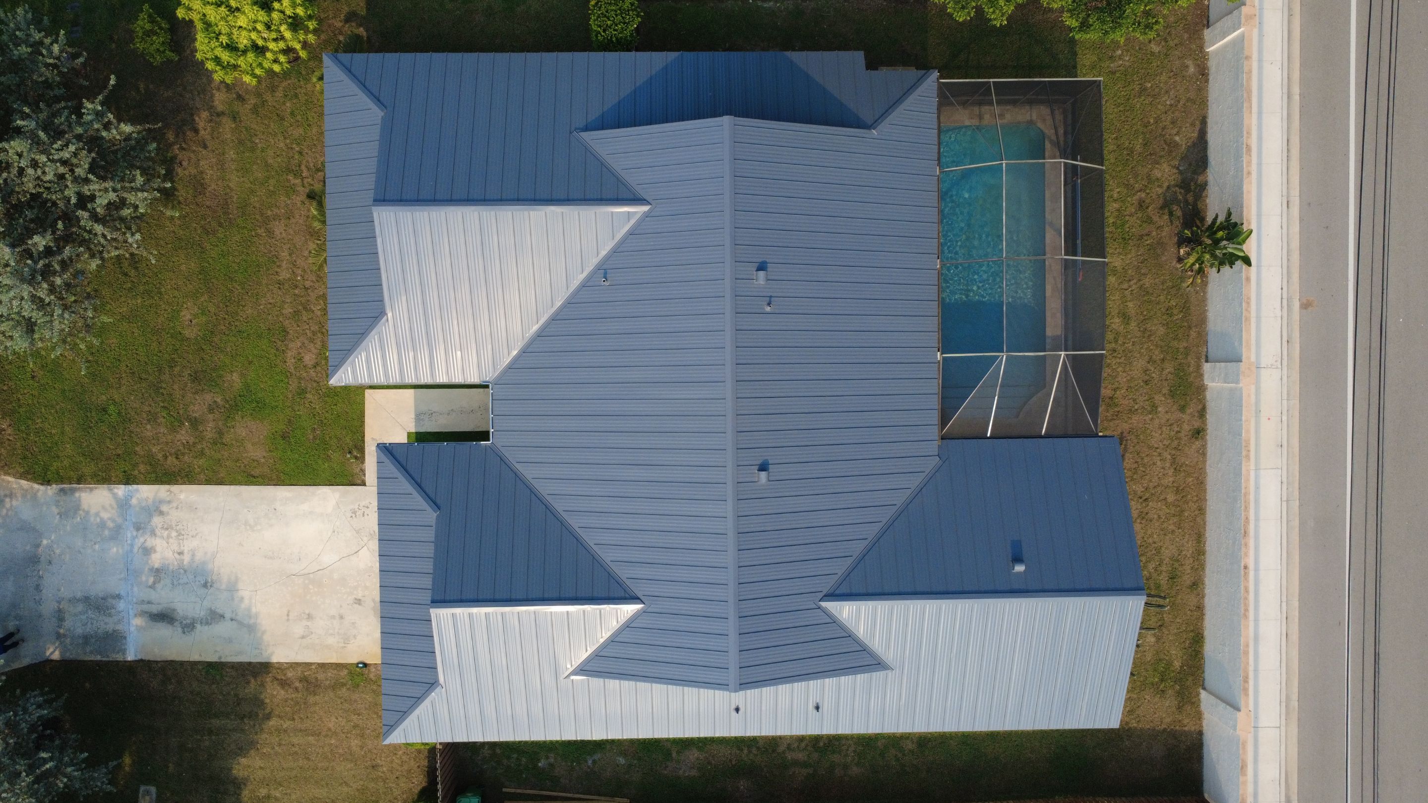 Residential Roofing Installation using 1" Nail strip metal roof by BLUES BROTHERS ROOFING
