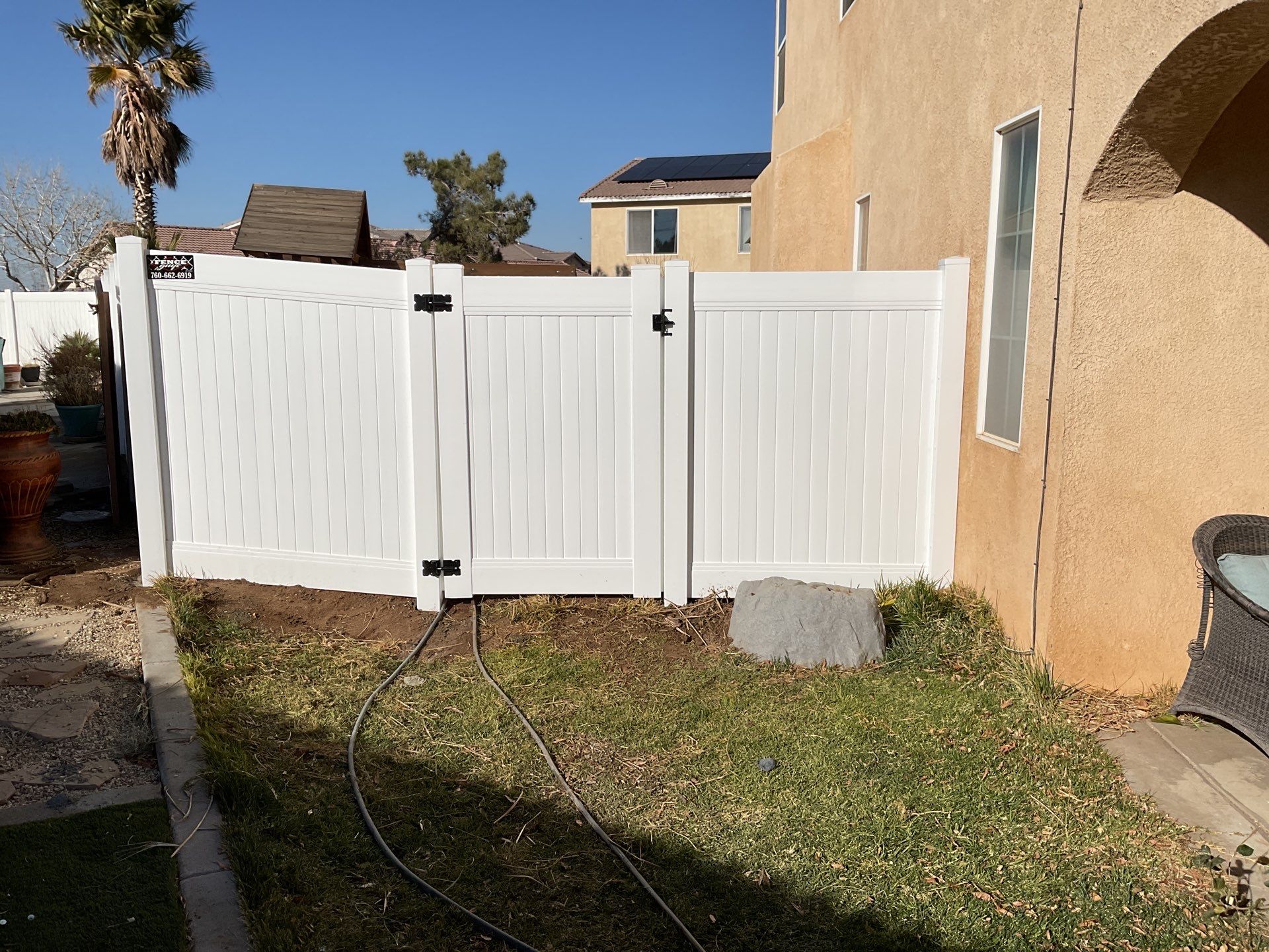 Fence installation using vinyl by Fence Guys Inc. 