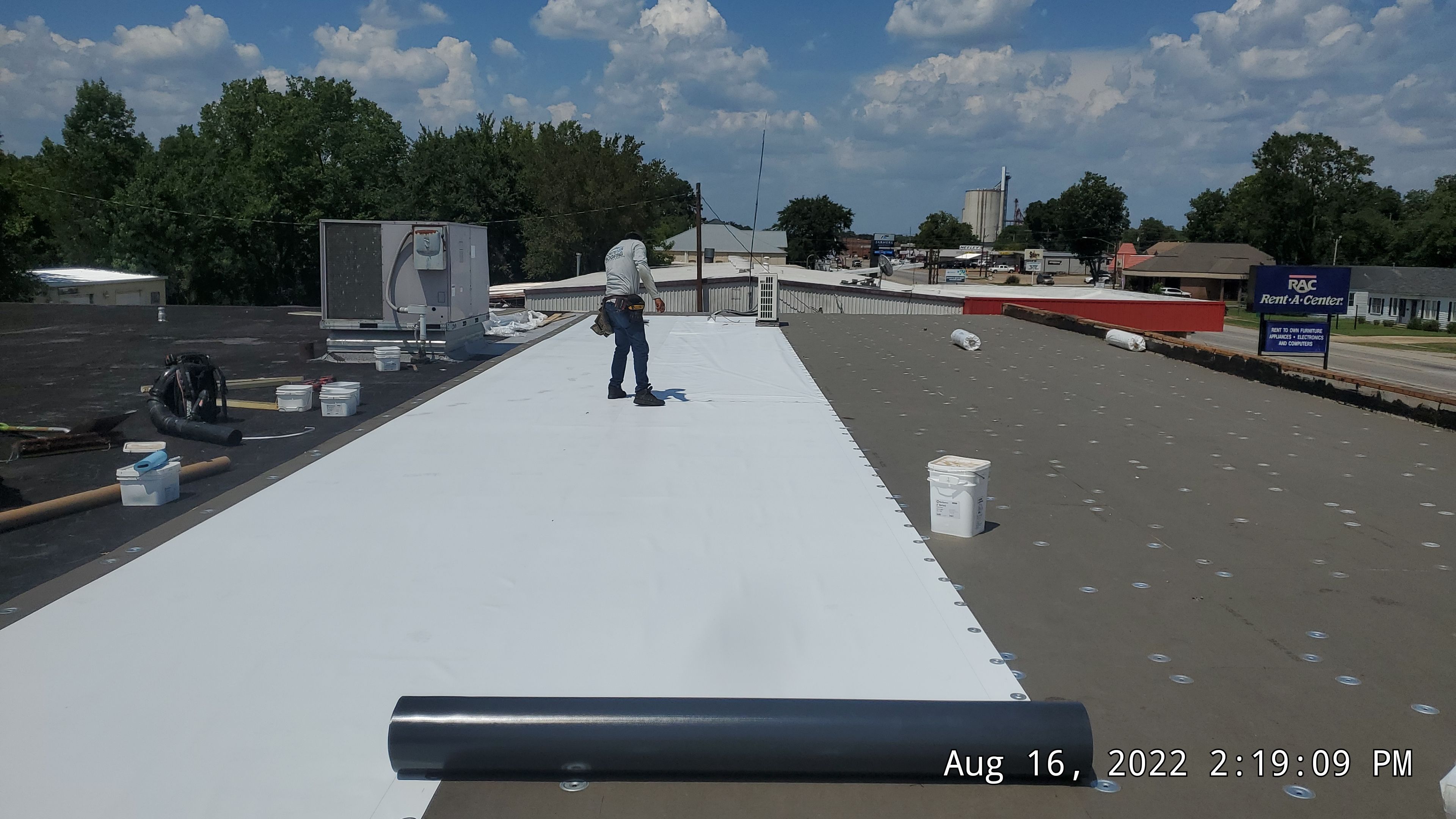 Commercial Roofing Installation using 50 mil PVC by Hostetler Roofing