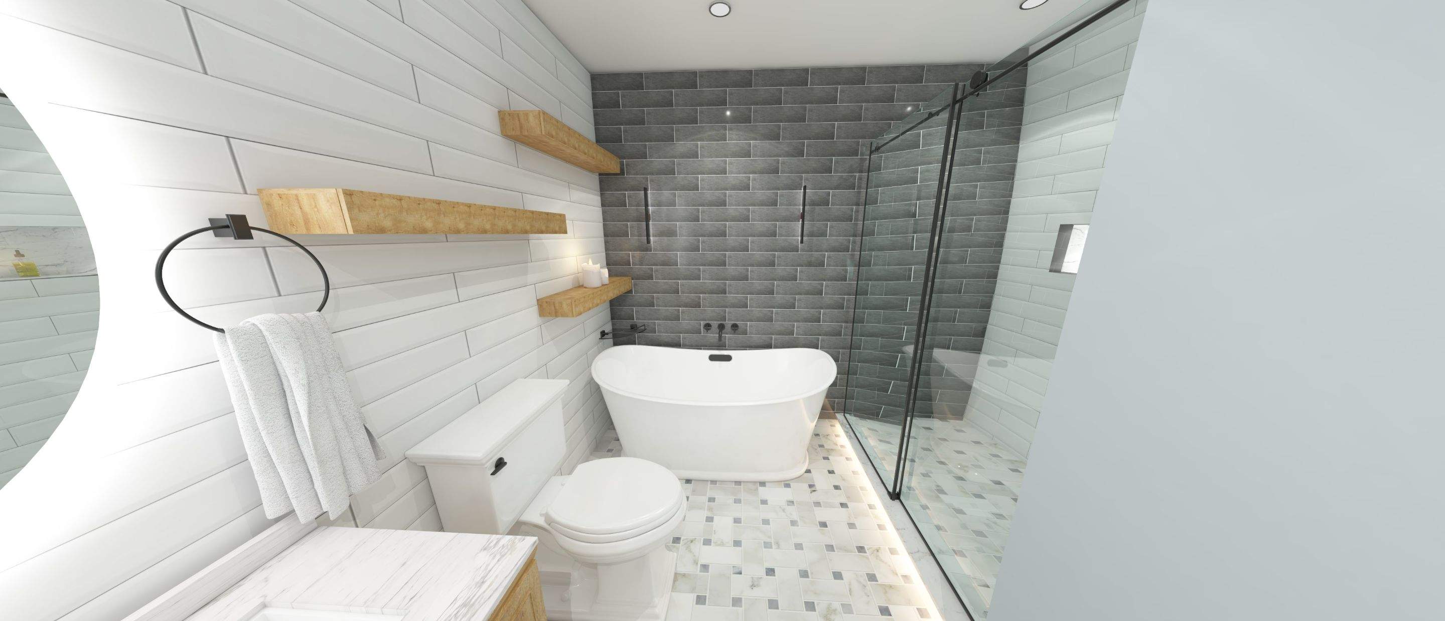 Bathroom Remodel using Tile by Home Concepts Construction