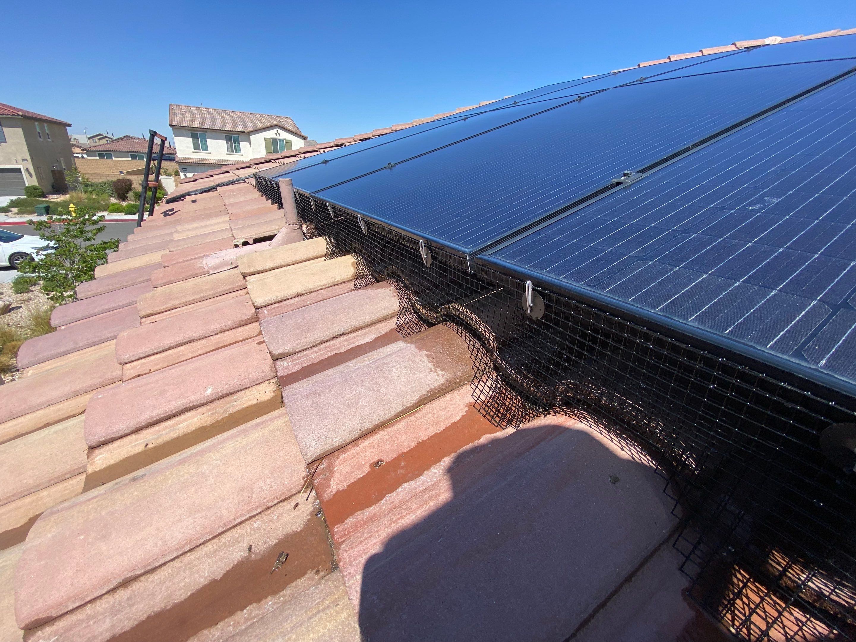Bird Proofing Project in Victorville Ca by Palm Coast Solar Cleaning