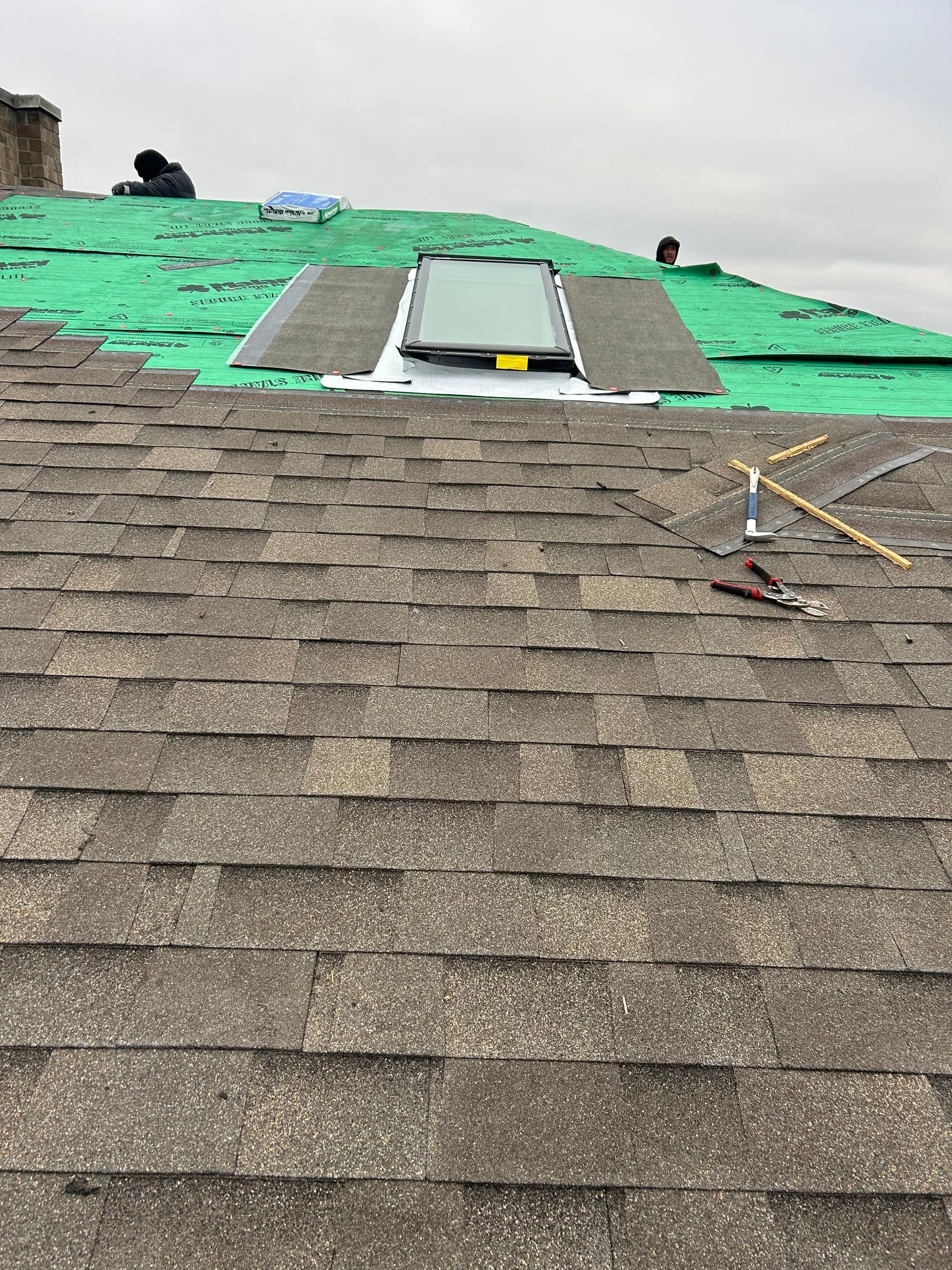 Residential Roofing Installation using Malarkey Vista AR Shingles (Weathered Wood Plus) by Koontz Construction