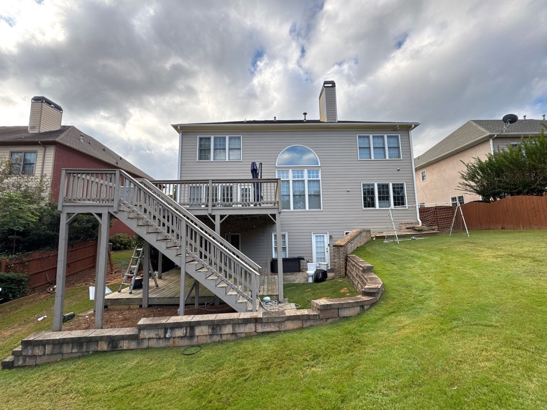 Custom Composite Deck and Covered Gabled Porch in Marietta by Swift Home Renovations