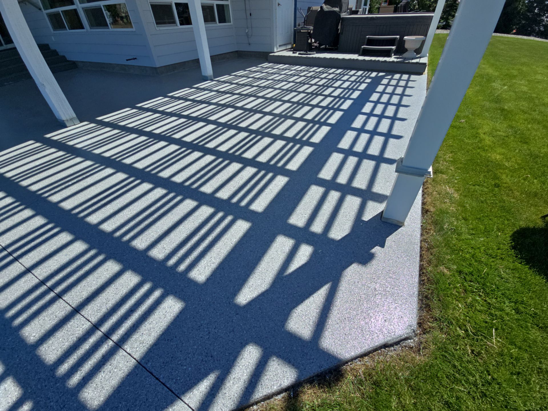 Patio Transformation using Battleship Hybrid by Croc Coatings, LLC
