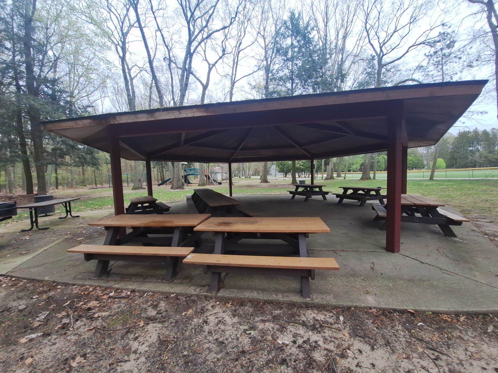 Grand Haven Park Pavilion Painting and Wood Ceiling Refinishing by Gordon Painting