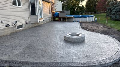 Oxford slate stamped concrete patio 