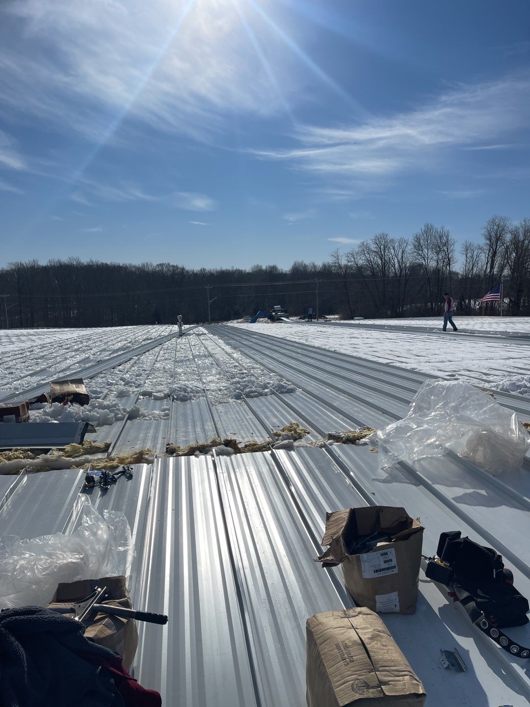 Commercial Roofing Installation using 24 Guage Double Lock Standing Seam by CentiMark Roofing