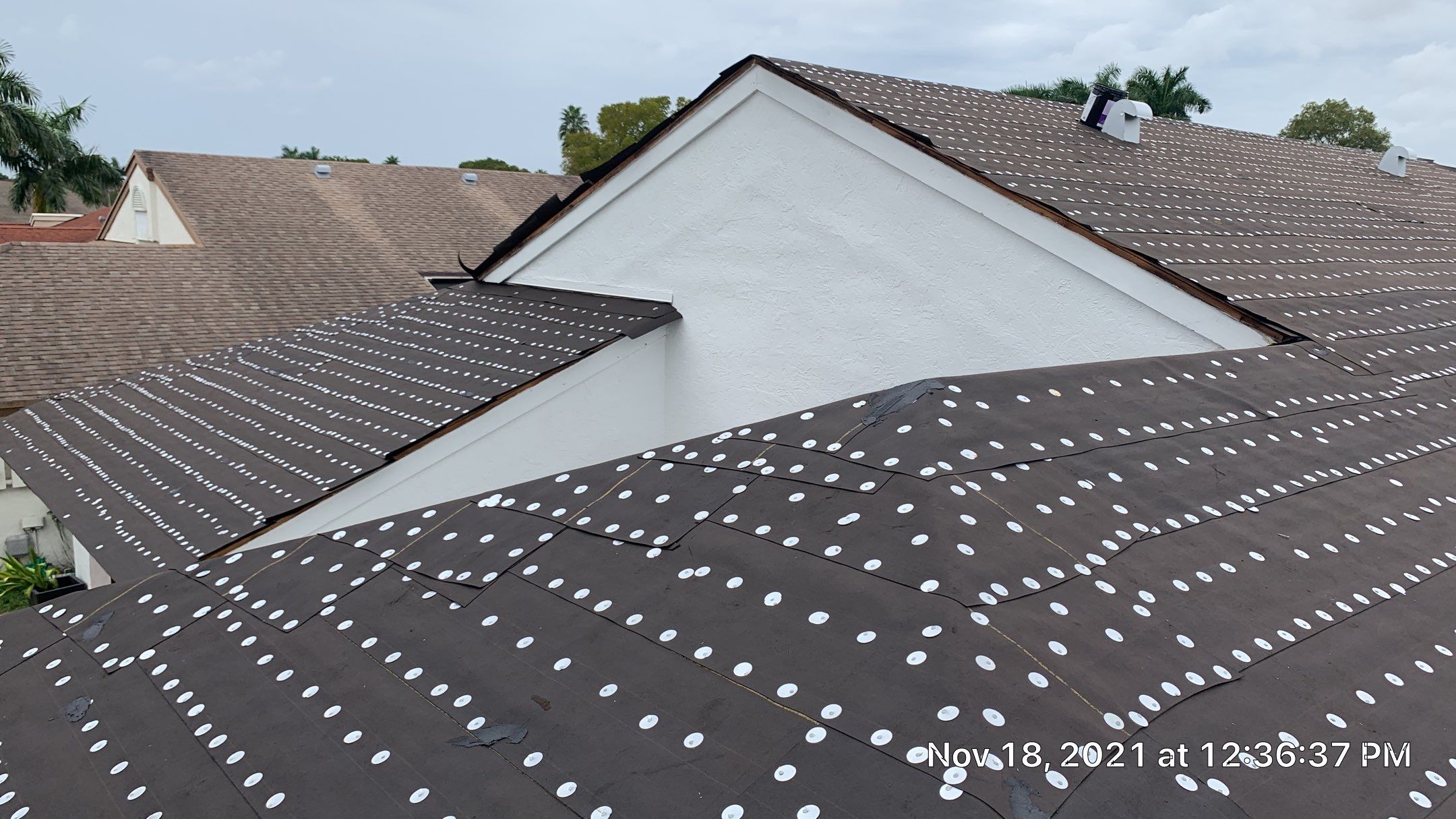 Residential Roofing Installation using 1" Nail strip metal roof by BLUES BROTHERS ROOFING