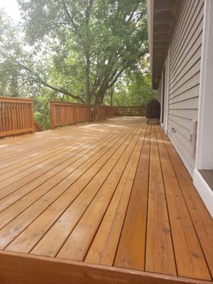 Deck Restoration using Armstrong-Clark Semi-Transparent Cedar 97229