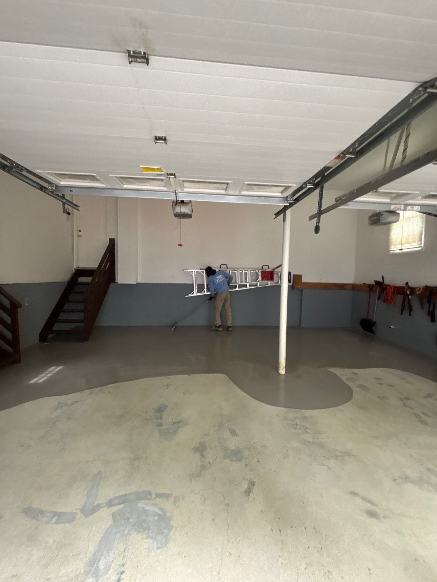 Travertine Polyurea Garage Floor Coating in Randolph, New Jersey by Spectrum Painting, LLC