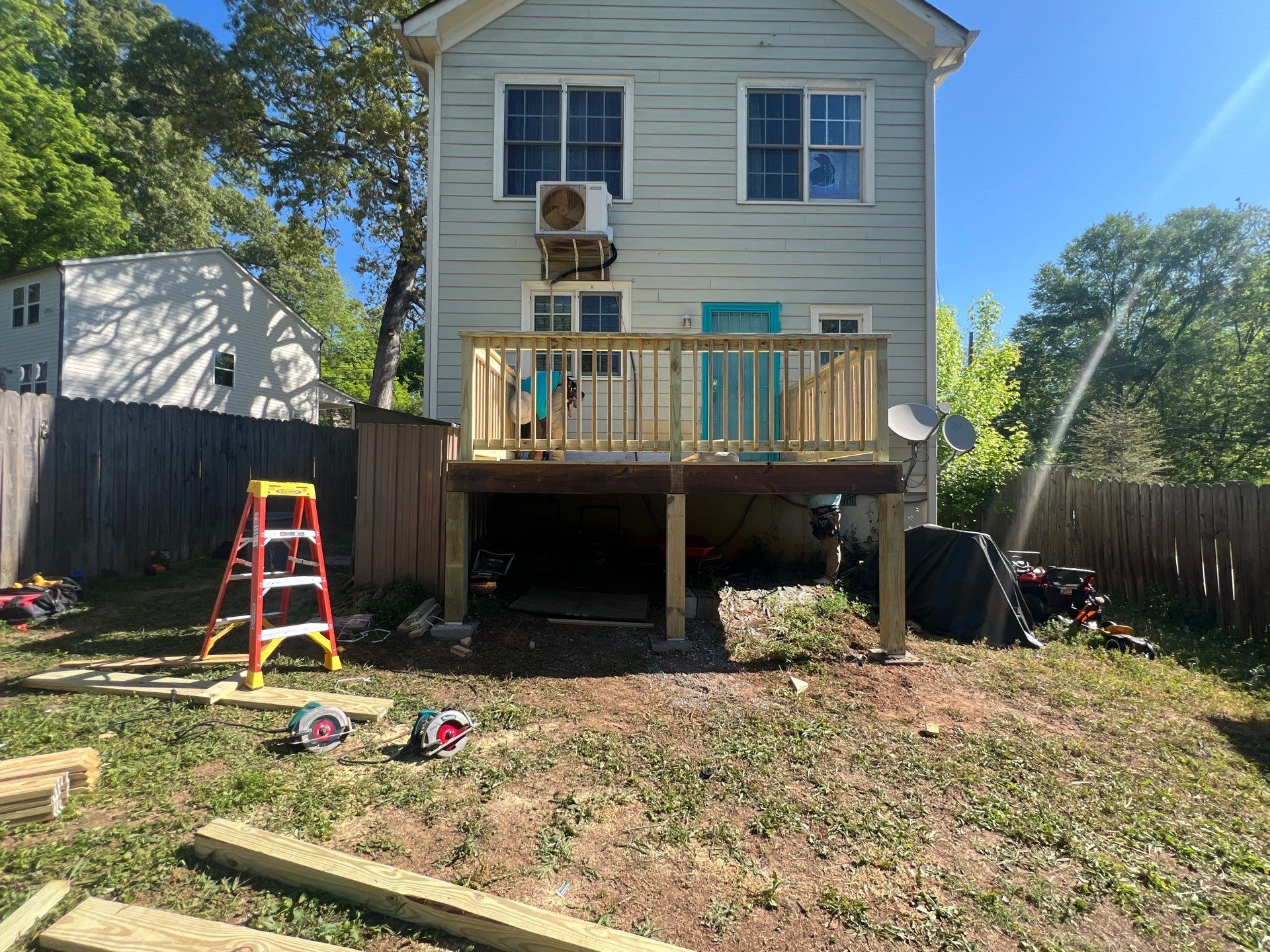 Pressure-Treated Wood Deck and Staircase Replacement in Atlanta by Swift Home Renovations