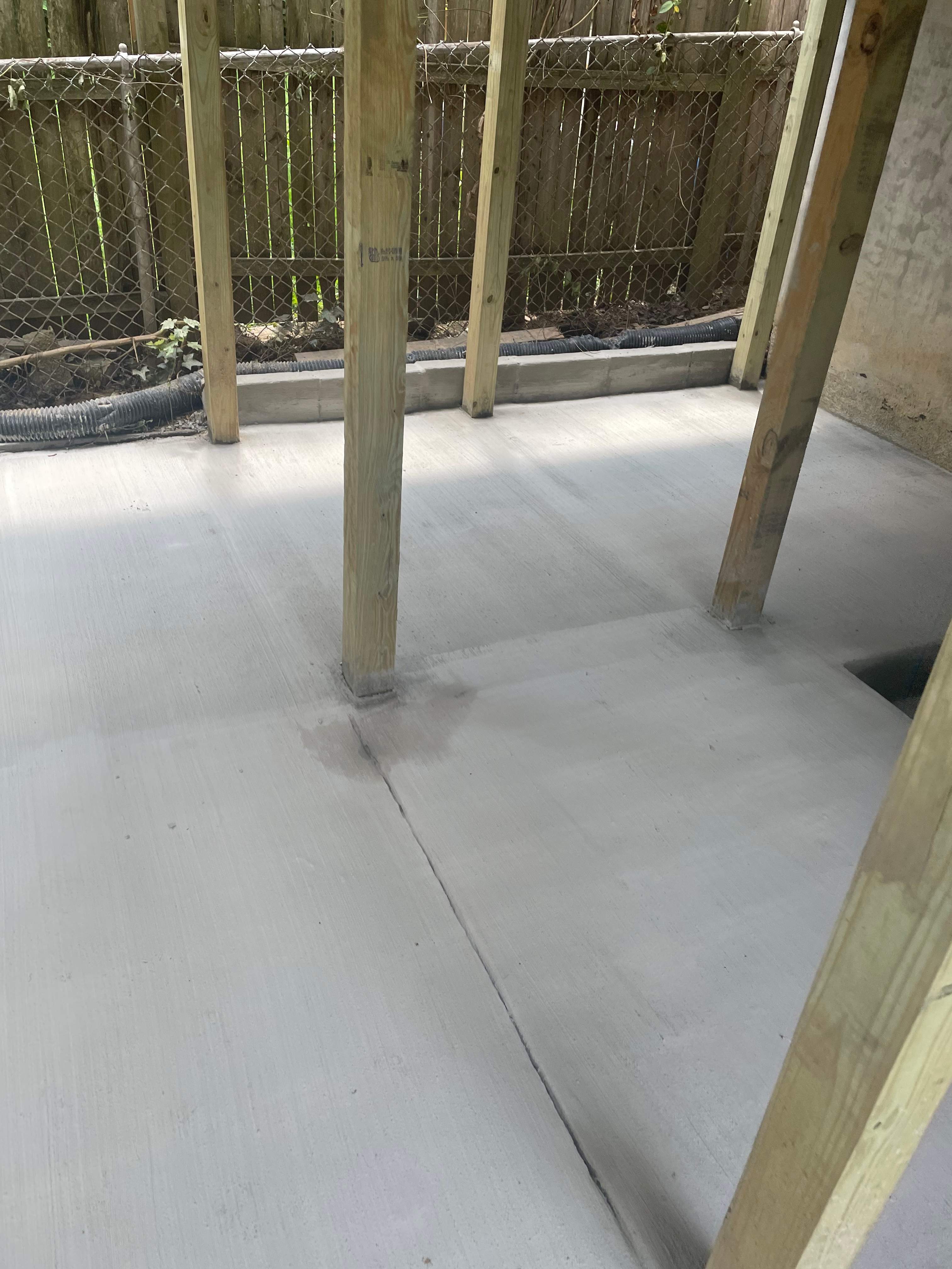 Deck resurfacing, railing replacement and concrete resurfacing by Fairfax Contractors, LLC