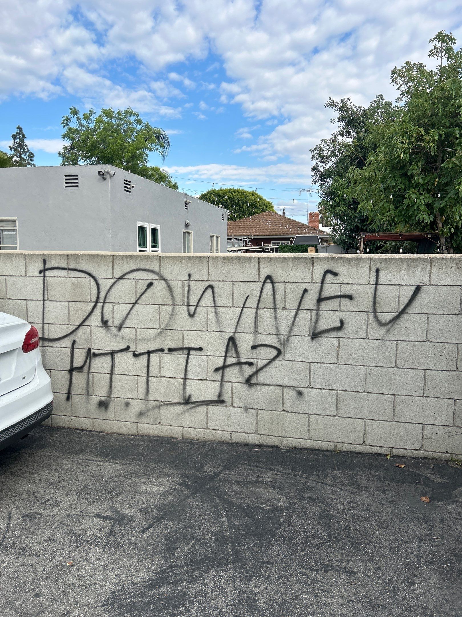 Sandblasting Graffiti Off Brick Wall In Downey, CA by La Power Washing Inc 