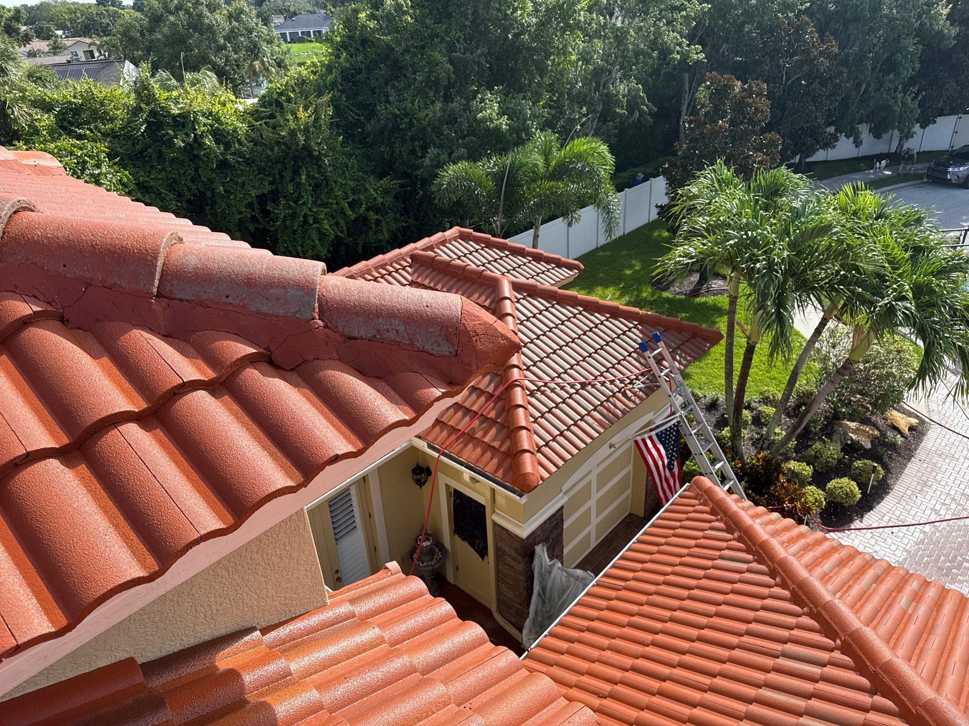 Soft Wash Tile Roof Cleaning in Sonoma Community, Sarasota, FL by Sunshine AquaWash