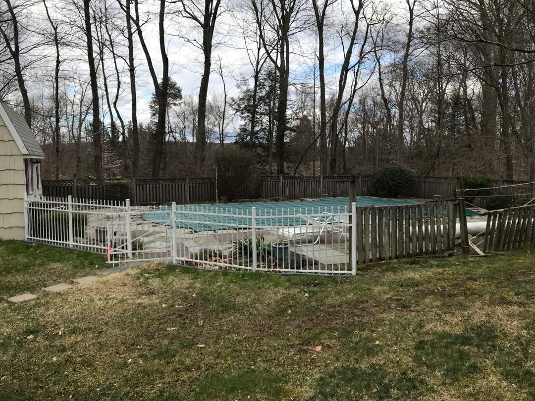 Pool Fence, Vinyl privacy fence and Vinyl picket style fence.  by DiGiorgi Roofing and Siding Inc