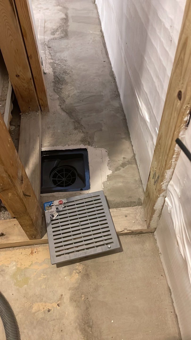 Embedded Fiber Reinforcement and Basement Waterproofing using GrateDrain Waterproofing System by Toledo Basement Repair