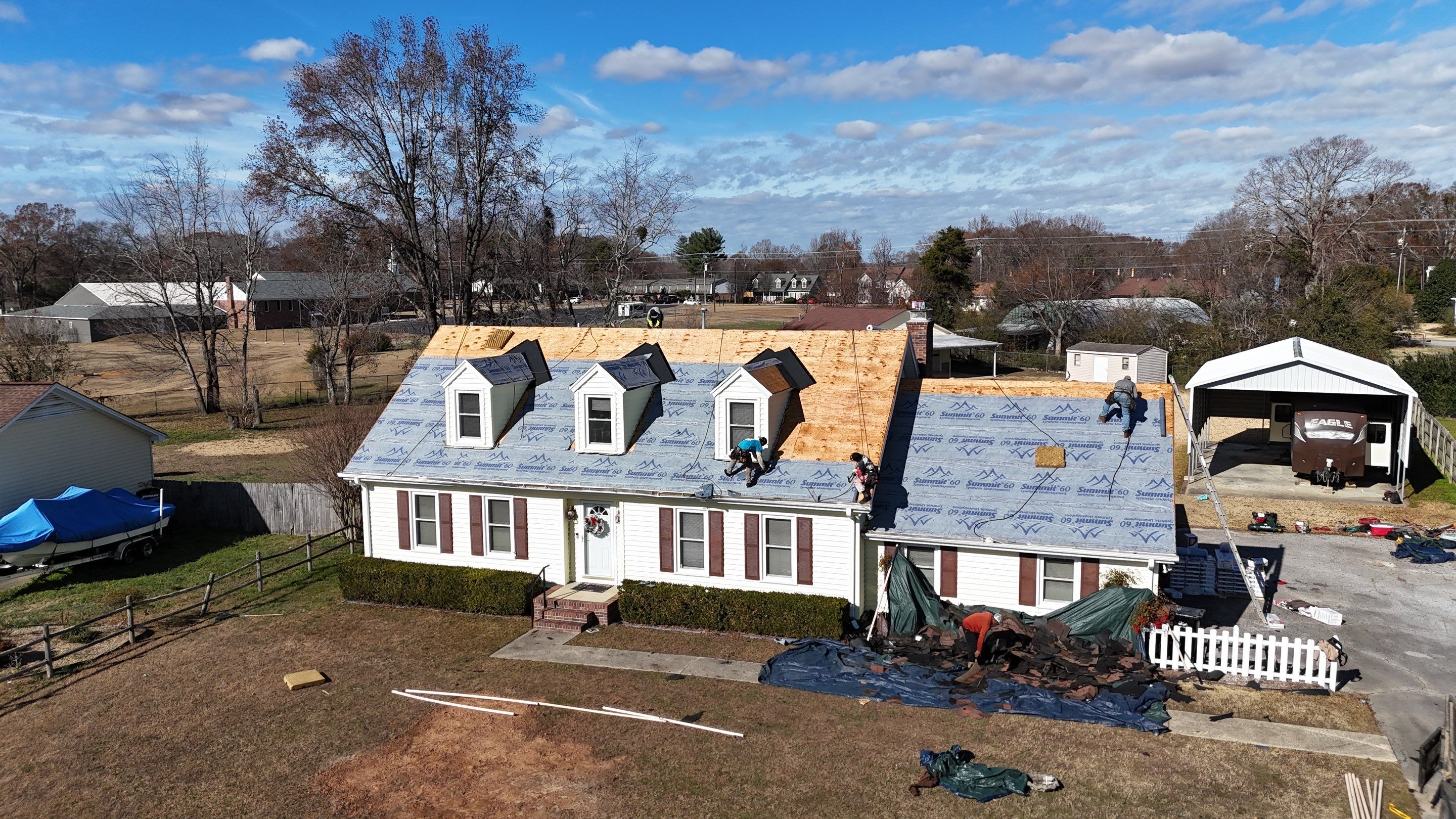 Architectural Shingle Roof Replacement and Chimney Flashing in Simpsonville by Roofers LLC