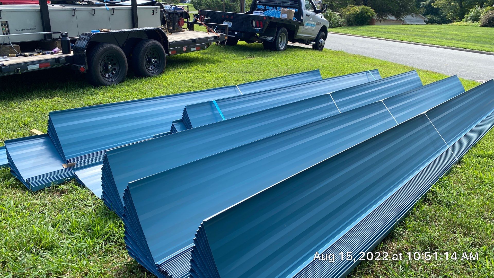 Carolina Blue Standing Seam Roof by Just In Time Roofing and Restoration