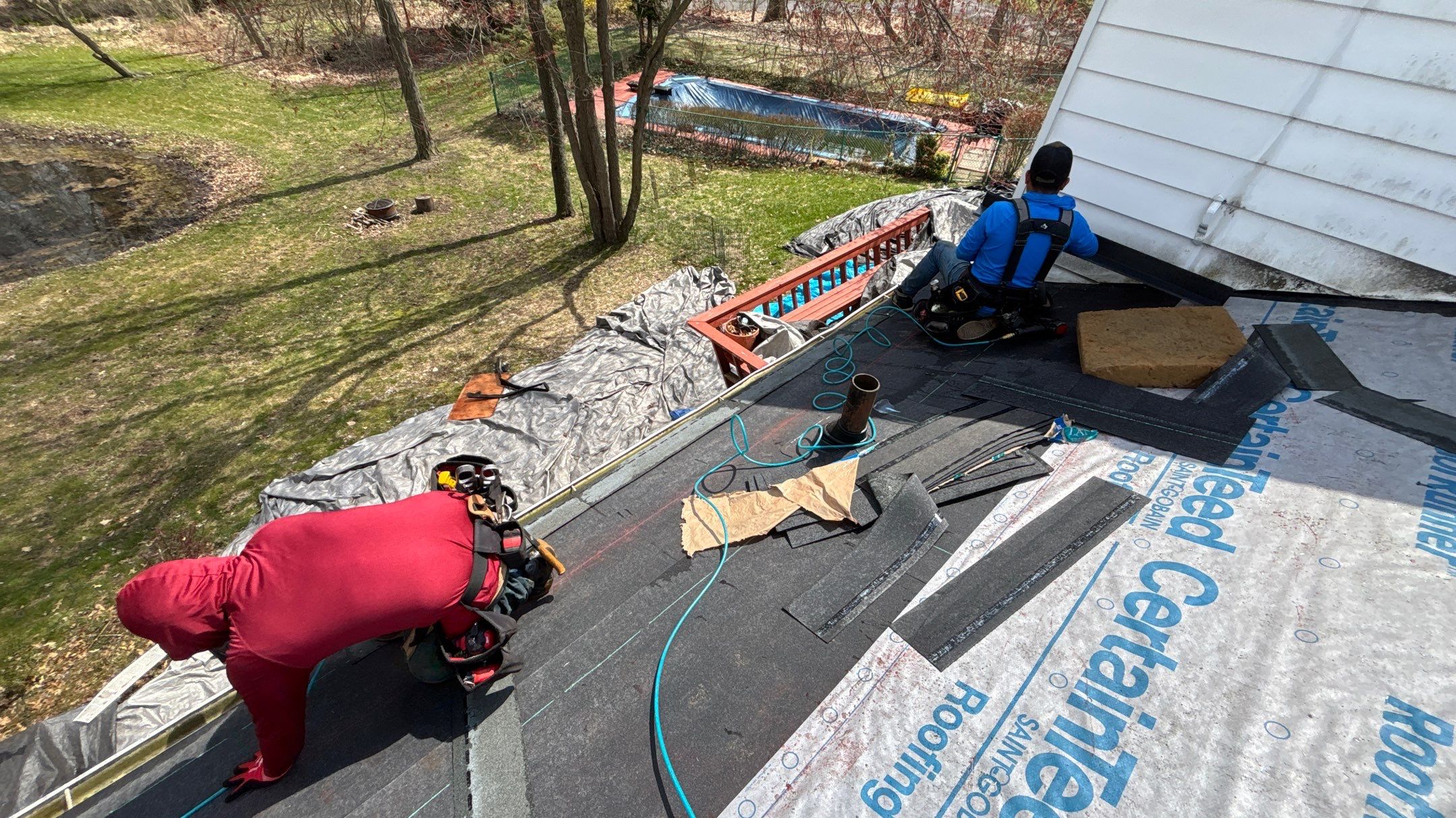 Roof Replacement using CertainTeed Landmark Moire Black by 180 Contractors