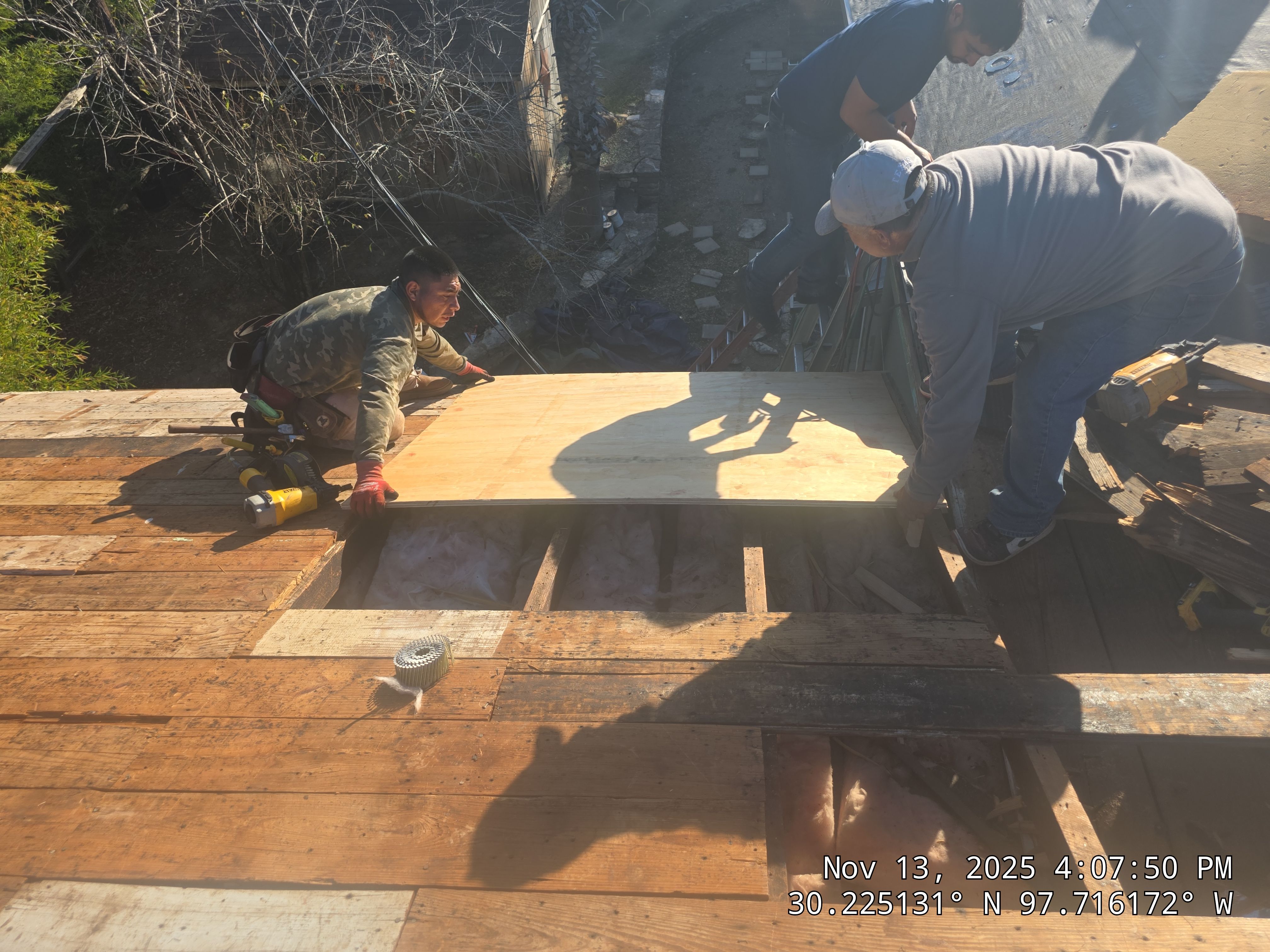 Asphalt Shingle Roof Repair and Decking Replacement in Austin by Caliber Restoration LLC