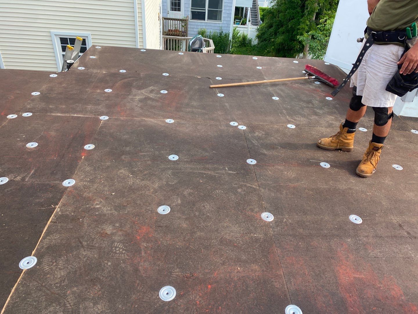 Deck Installation using trex over epdm roof by A Plus Exterior