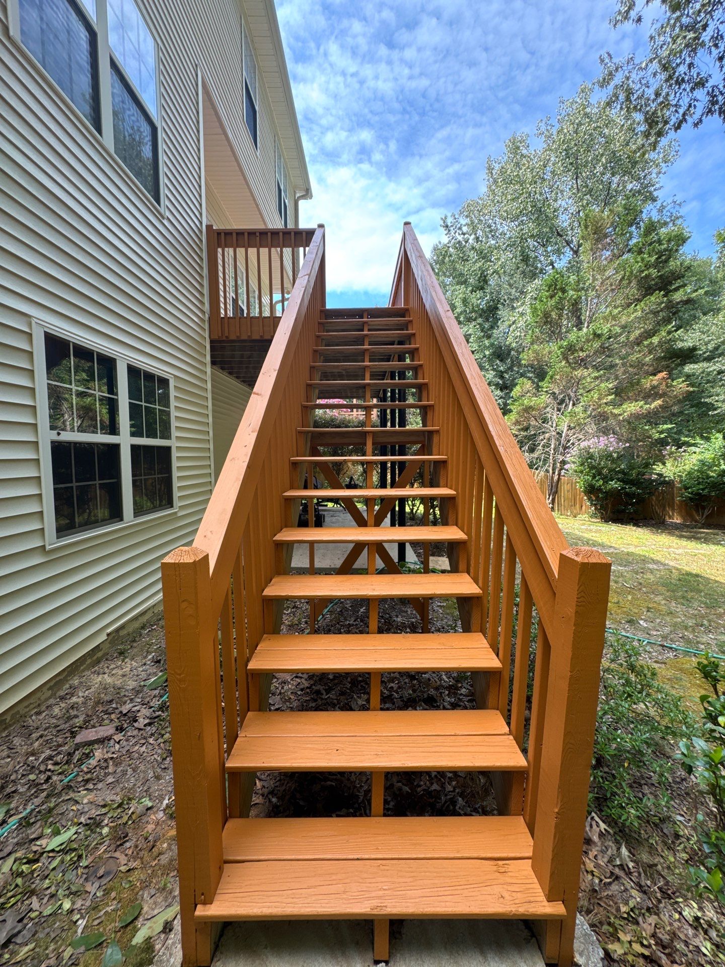 Multi-Level Deck and Front Porch Staining in Powder Springs by Swift Home Renovations