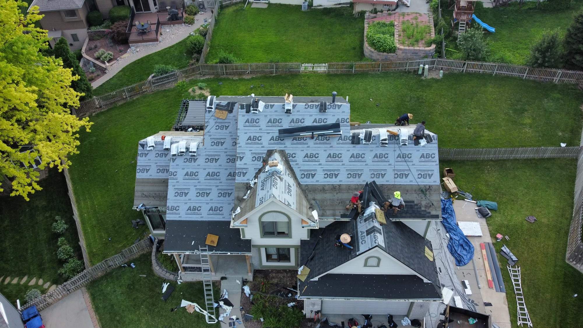 Residential Roofing Installation using IKO Nordic Glacier Impact Resistant Class 4 by Lightning Exteriors