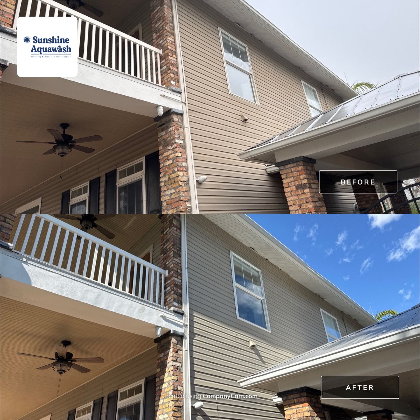2-Story House Wash and Garage Pressure Washing in Palmetto, FL by Sunshine AquaWash
