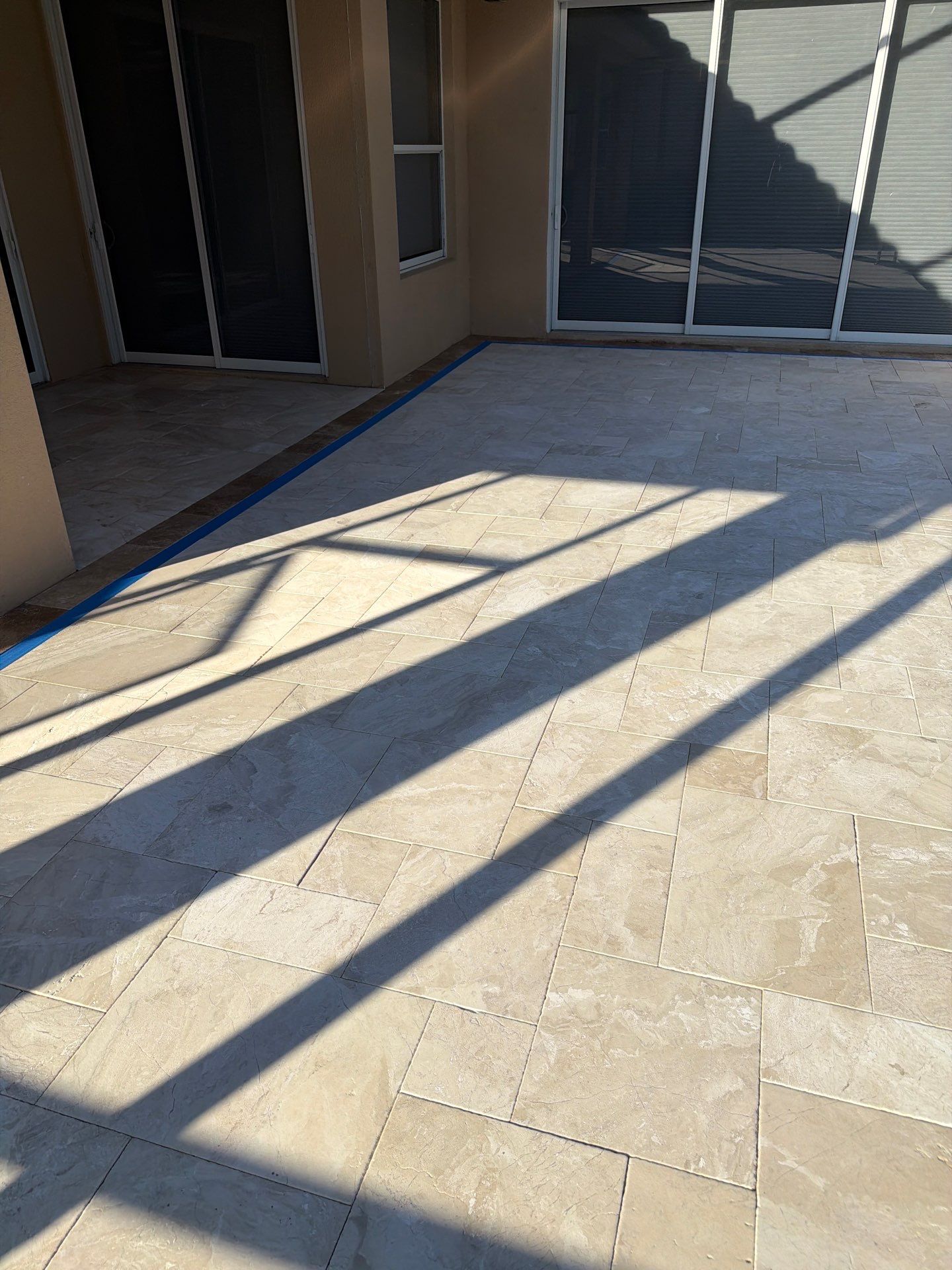 Travertine Paver Sealing Project in Sun City Center by Supreme Paver Experts