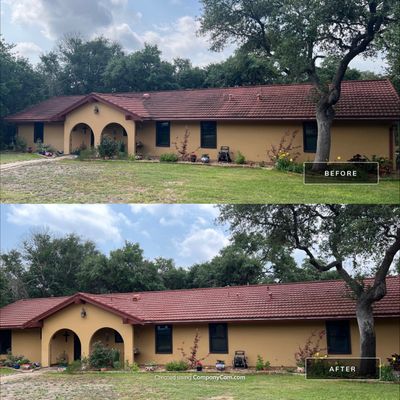 Metal / Tile Roof Wash Project in Boerne