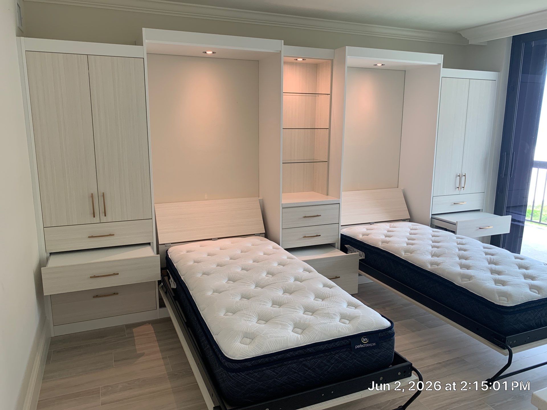 Beautiful Twin Murphy Beds with Plenty of Storage by More Space Place