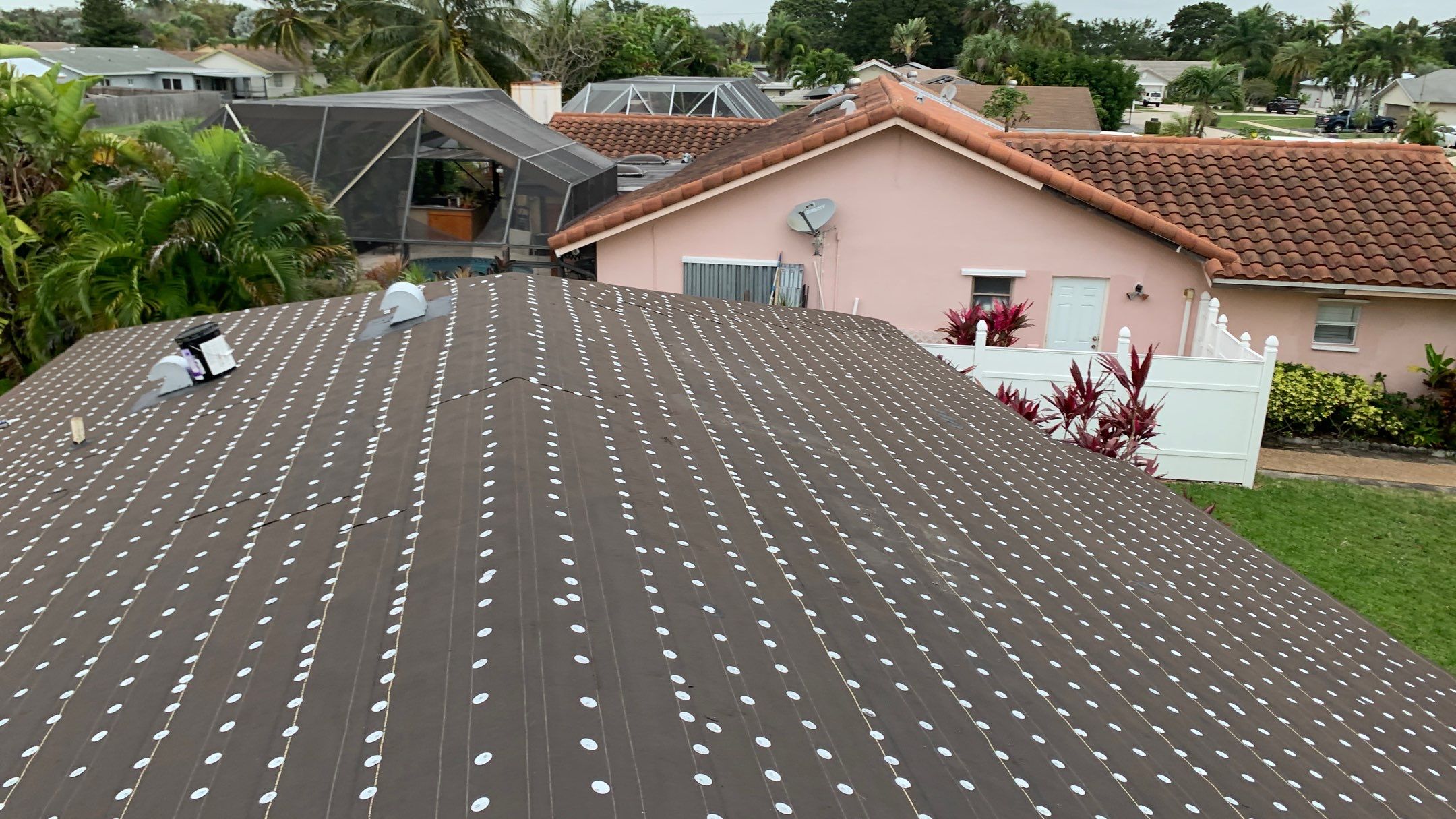 Residential Roofing Installation using 1" Nail strip metal roof by BLUES BROTHERS ROOFING