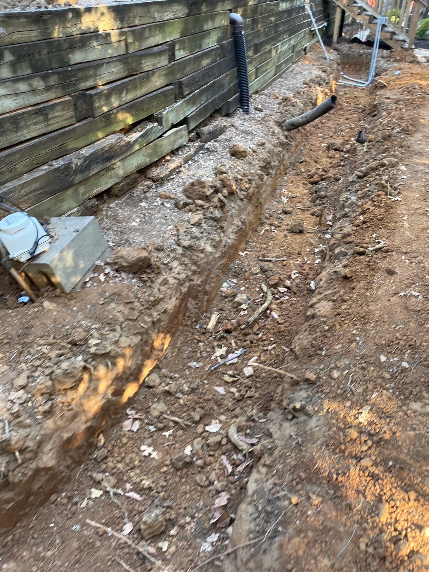 In Progress Retaining Wall Project by Peterson’s