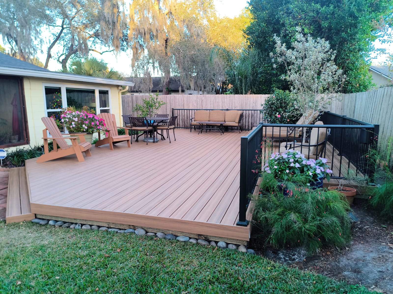 Luxury Multi-Level Deck | Deckorators Voyage Mineral-Based Composite by Orlando pergolas 