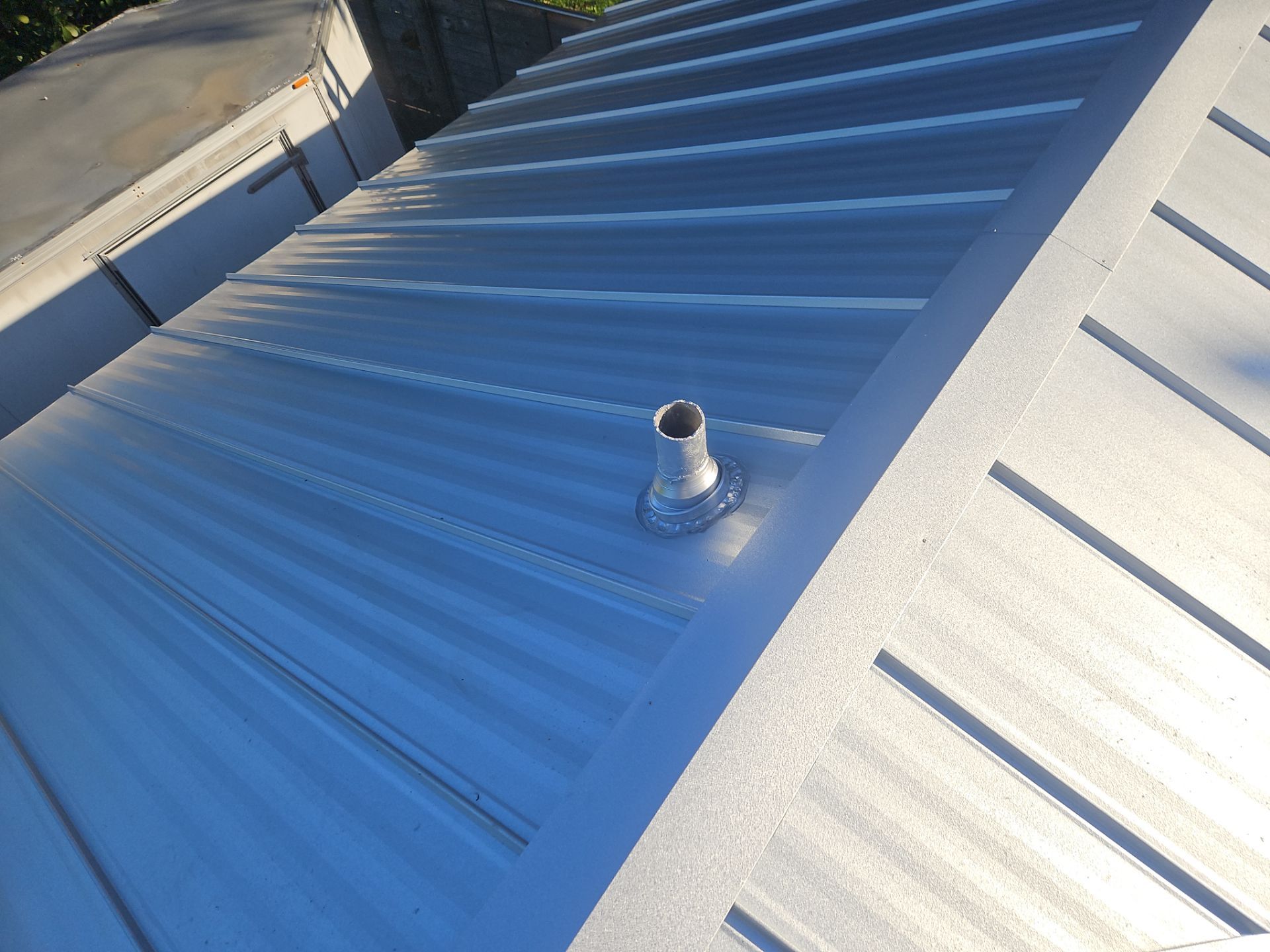 Residential Roofing Installation using 1" Nail strip metal roof by BLUES BROTHERS ROOFING