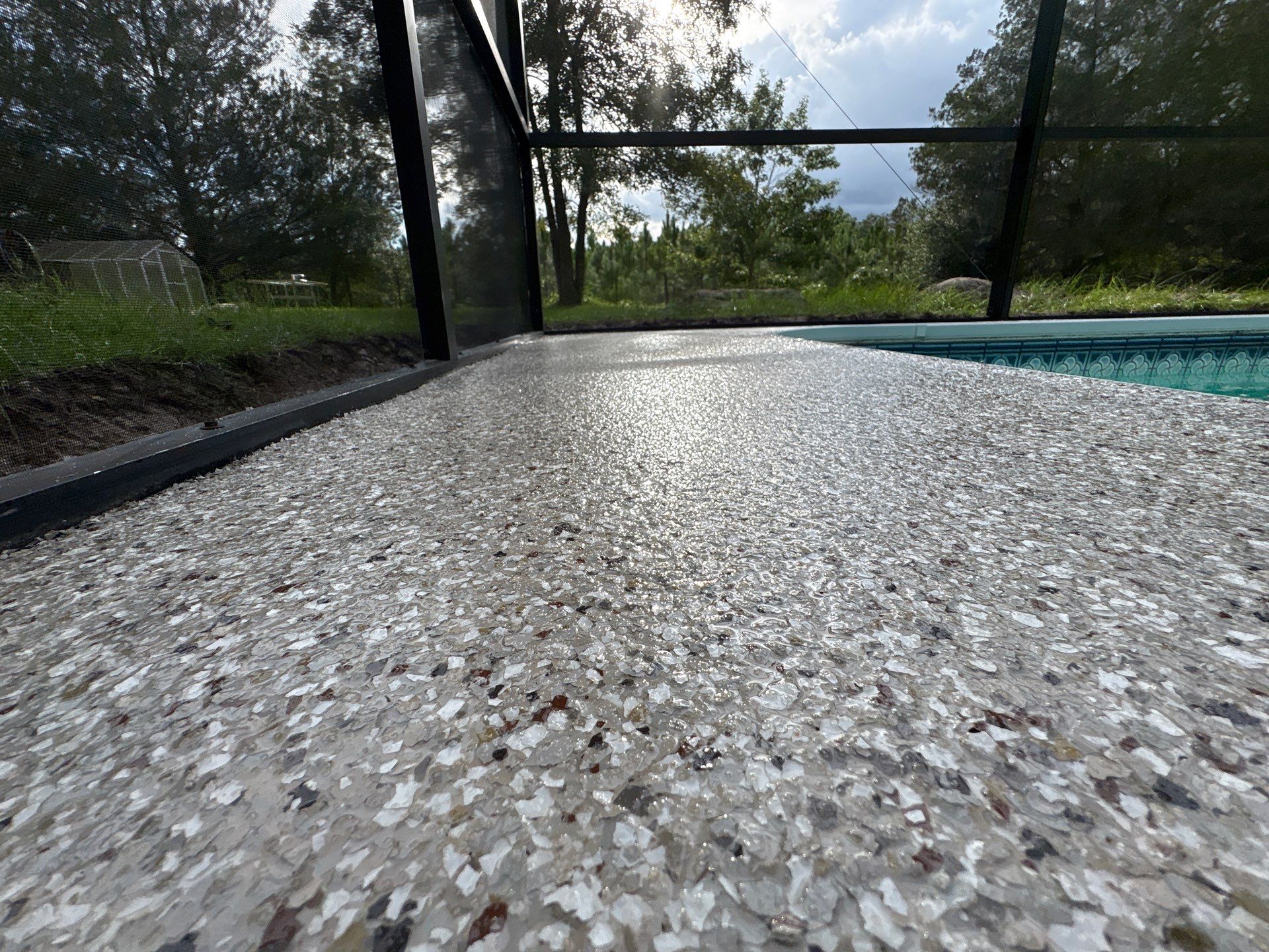 Pool Deck and Driveway in Pebble Beach by Cross Creek Concrete Coatings