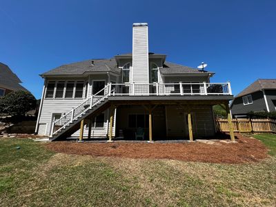 Elevated Grey Composite Deck Installation in Woodstock